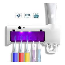 Toothbrush Toothpaste Holder With Sterilizer UV LED Light