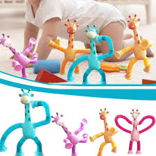 8 PCS Telescopic Suction Cup Giraffe Toy