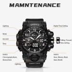 TVOVT 5Bar 8803 Waterproof Dual Display Digital Sport Watch