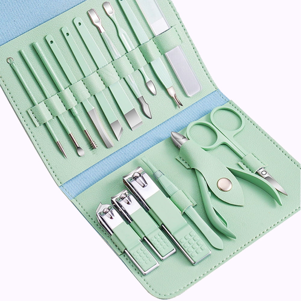 16Pcs Manicure Set Stainless Steel Nail Clippers Kit And Pedicure